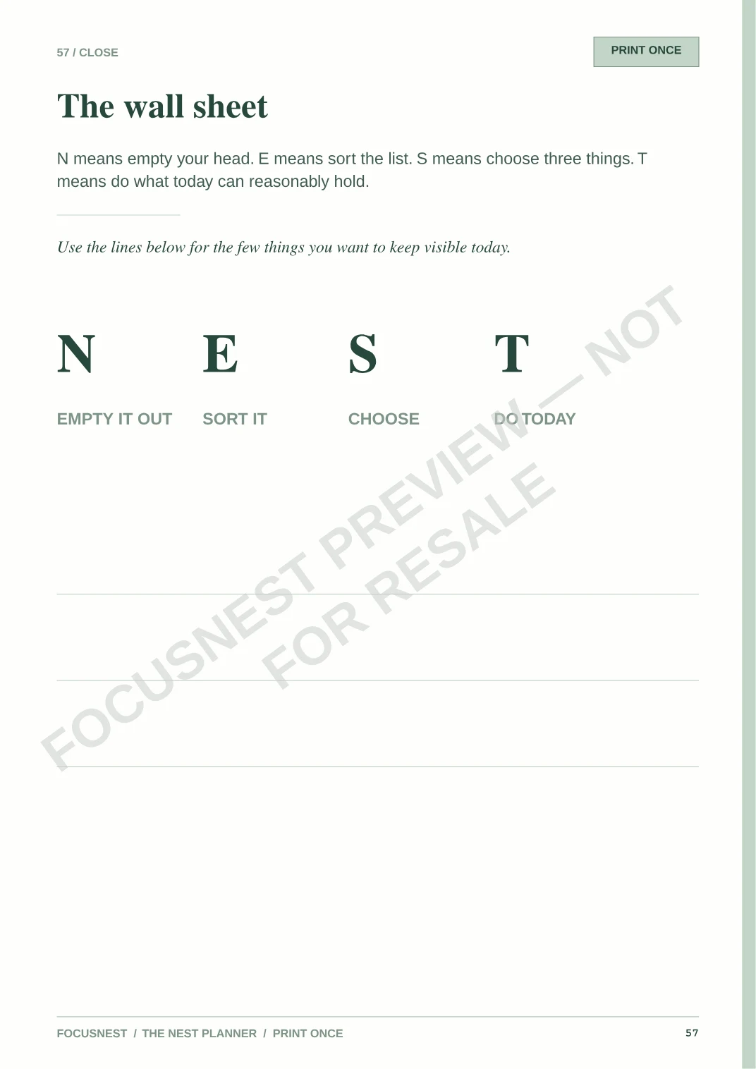 Watermarked NEST Planner wall sheet.